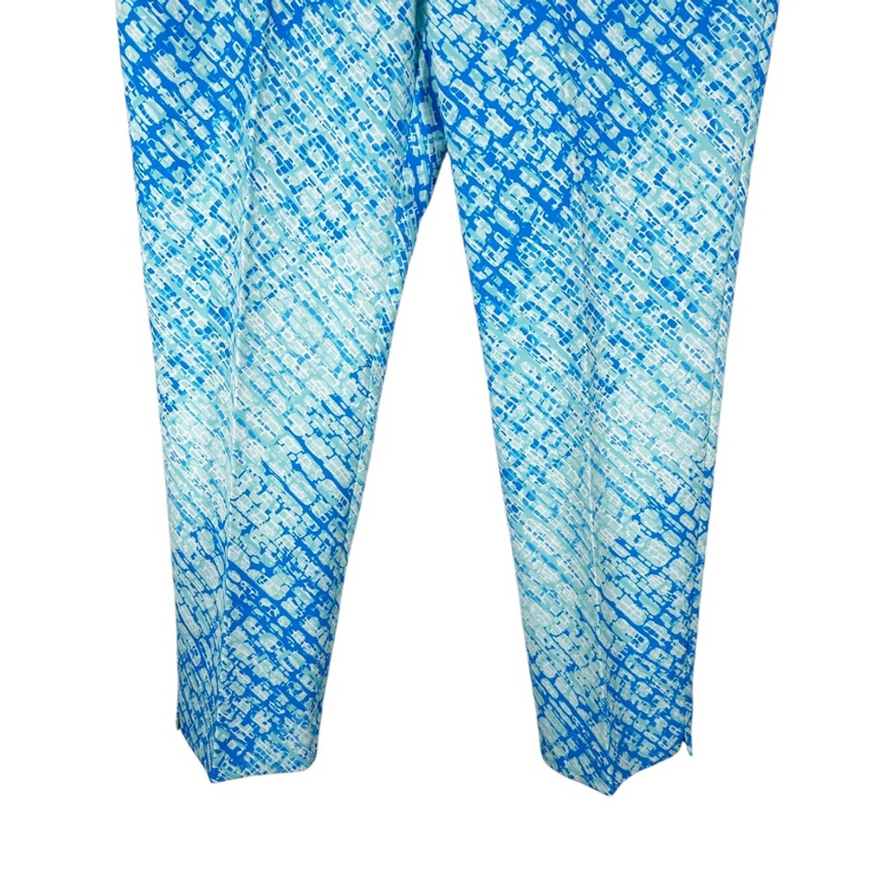 IBKUL Blue Print Golf Ankle Pants Pull On Seam Straight Leg UPF Wicking Size 14 - Picture 8 of 10